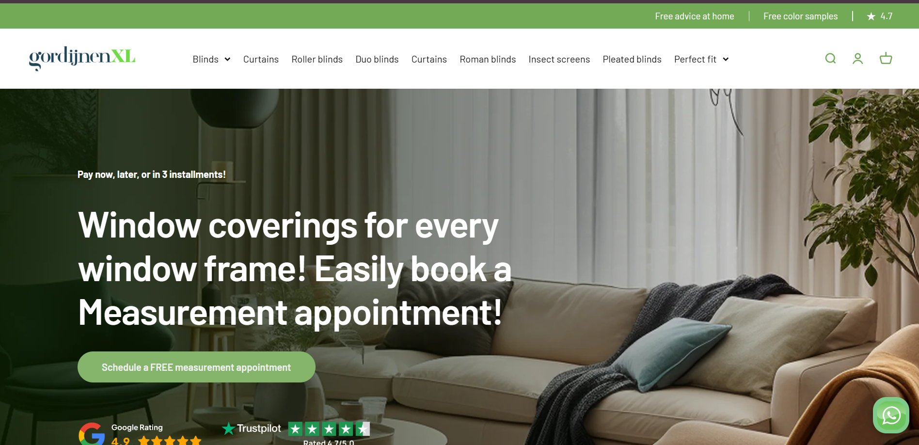 GordijnenXL website